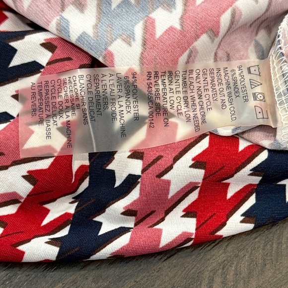 Allison Daley Petite Small Red and Blue Patterned Blouse - Picture 7 of 7